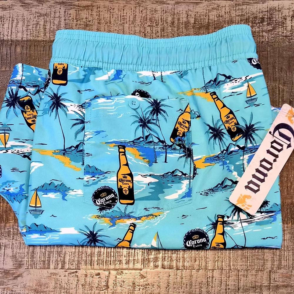 Corona Board Shorts ~ Mesh Lined, Usable Side Pockets, Adjustable ~ BNWT